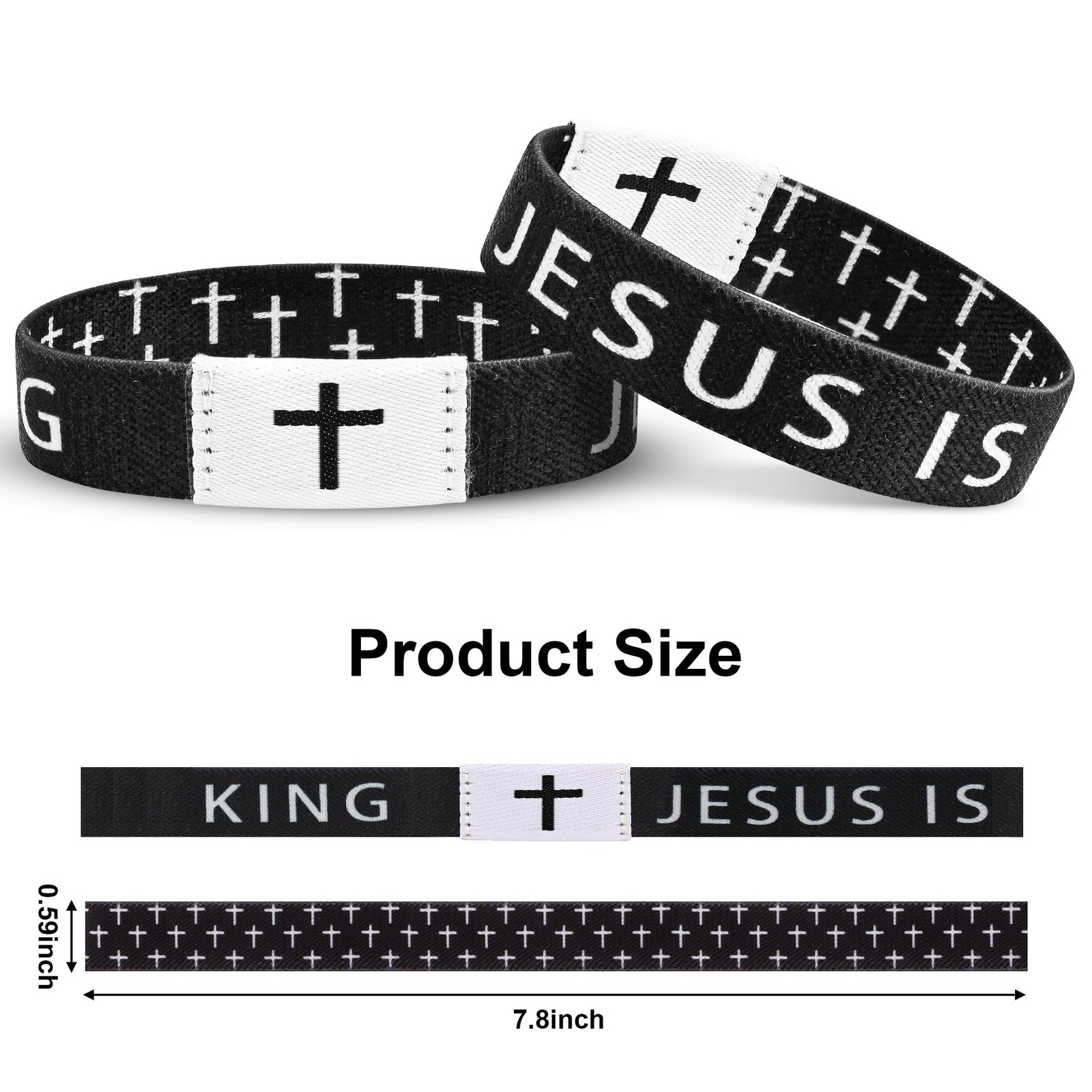 Pmormyy Daily Bible Verse Jesus is King Bracelet, Christian Jesus Wearable Br…