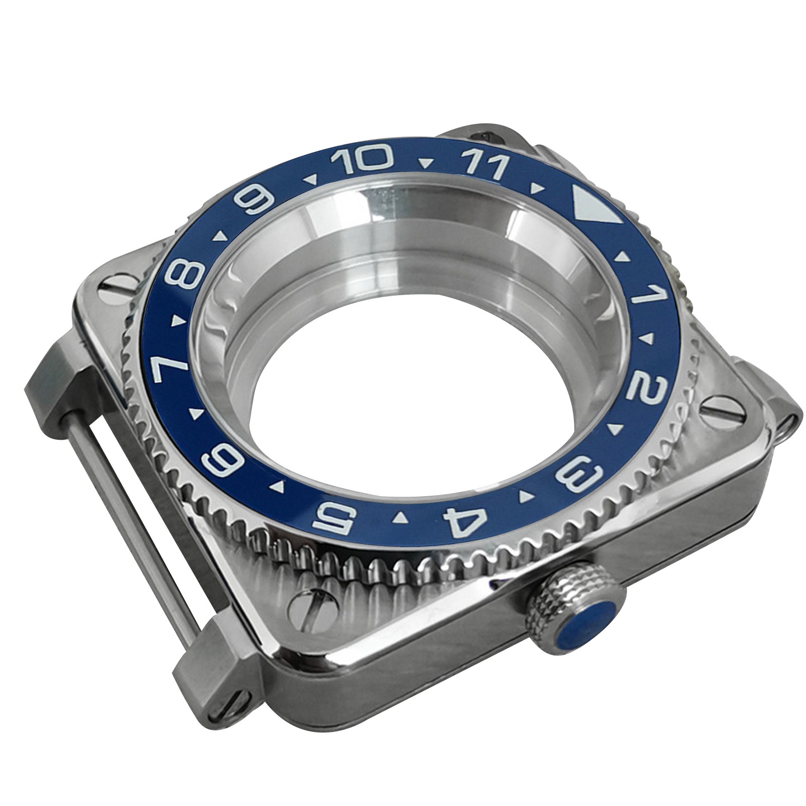 Square Watch Case Stainless Steel Sapphire Glass For NH35/NH36/4R/7S Movement
