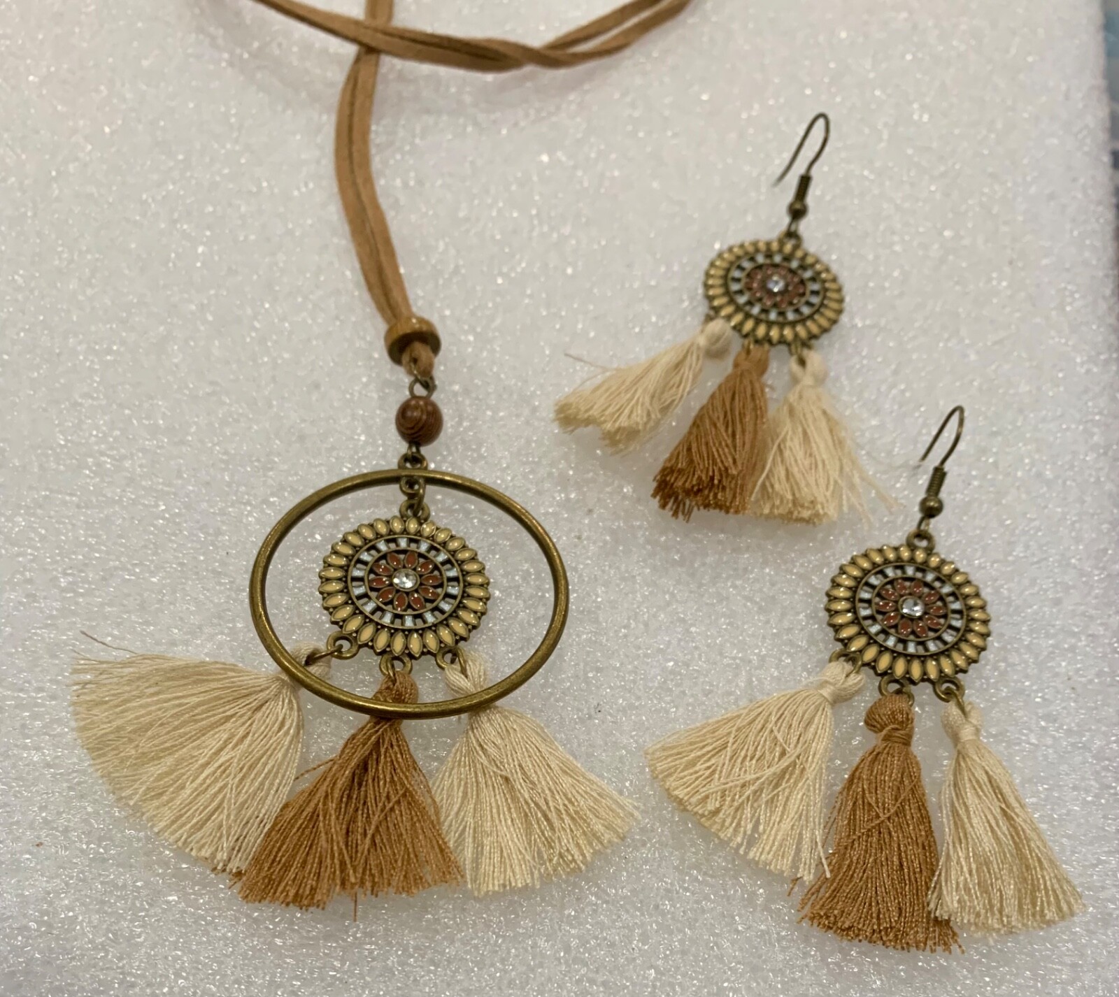 30” Corded Boho Chic Necklace and Earring Set