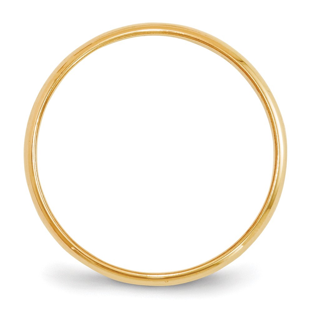 10k Yellow Gold 2mm Lightweight Half Round Wedding Band Ring Size 8