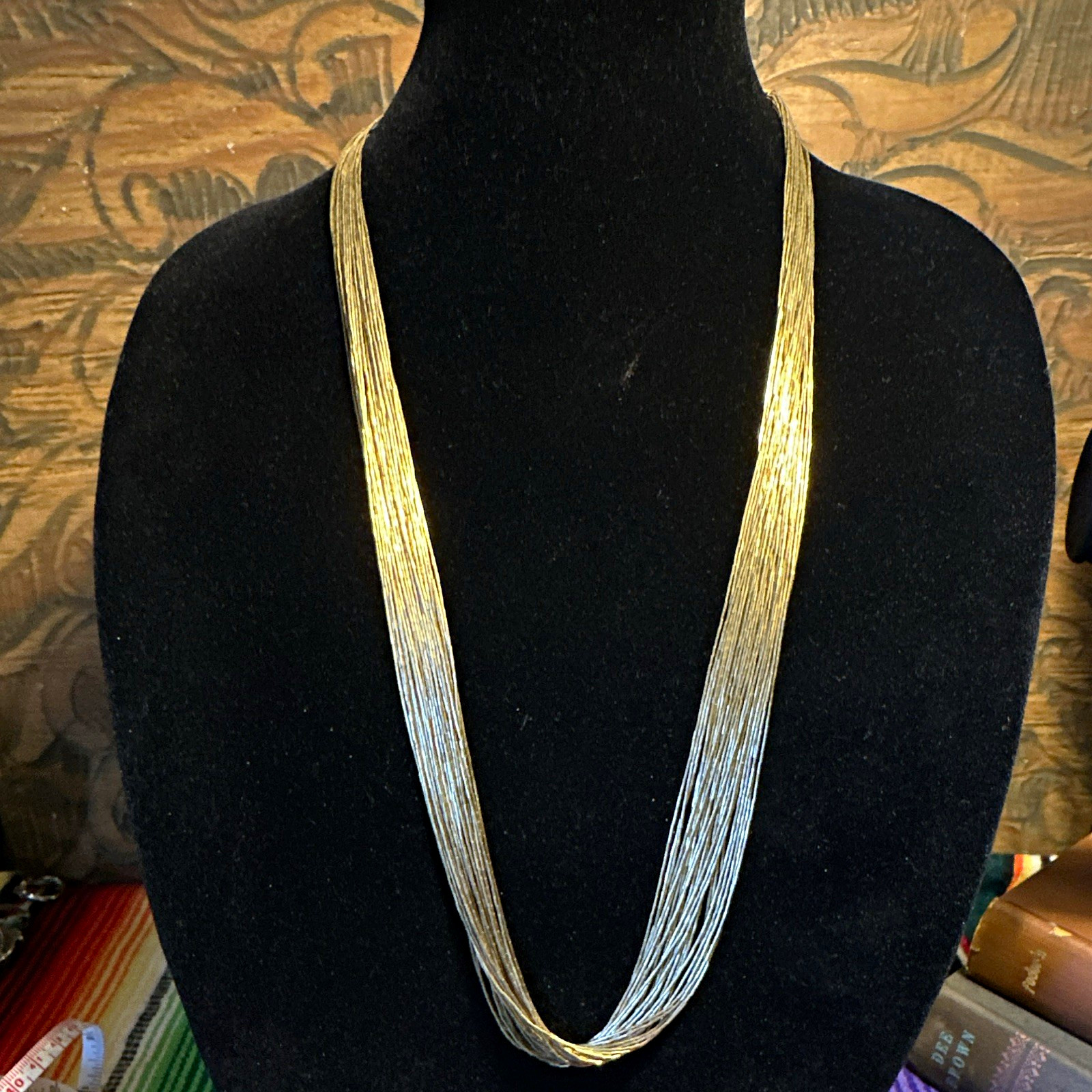 925 Sterling Silver 30-Strand Liquid Silver Necklace, Spring Ring Clasp