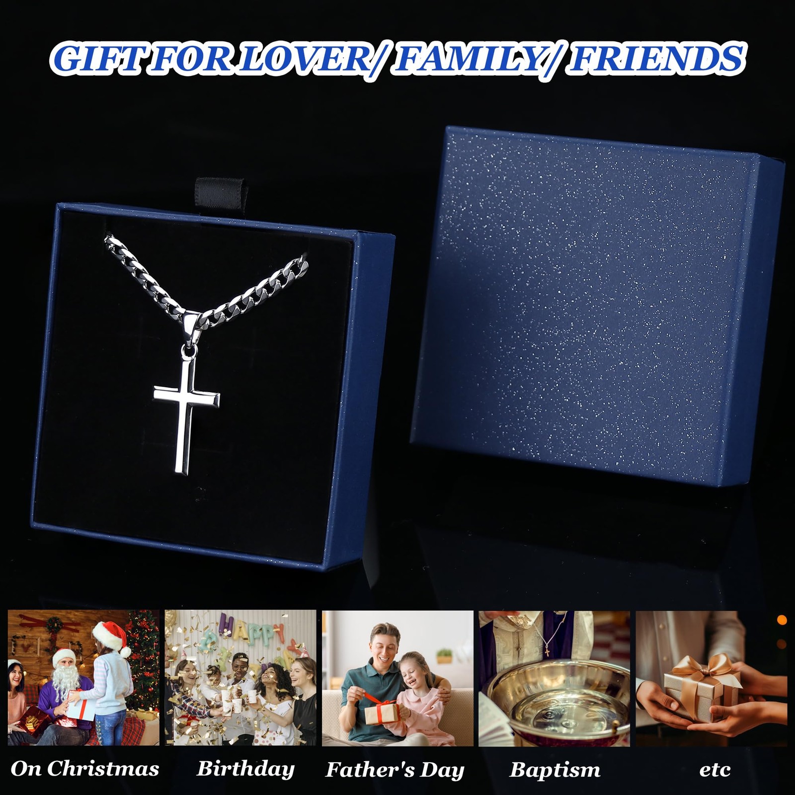 Besteel 925 Sterling Silver Cross 18 in=46 cm (Women’s Standard),