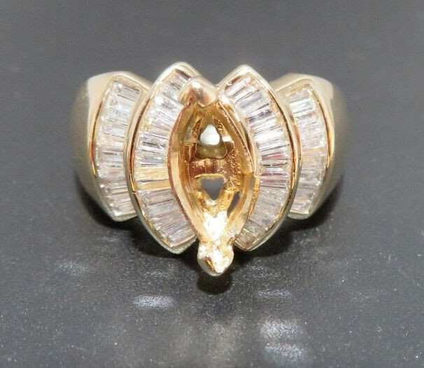14K YG DIAMOND SEMI-MOUNT RING 1.00 tcw SZ 8 9.54 grams (AI-2094)
