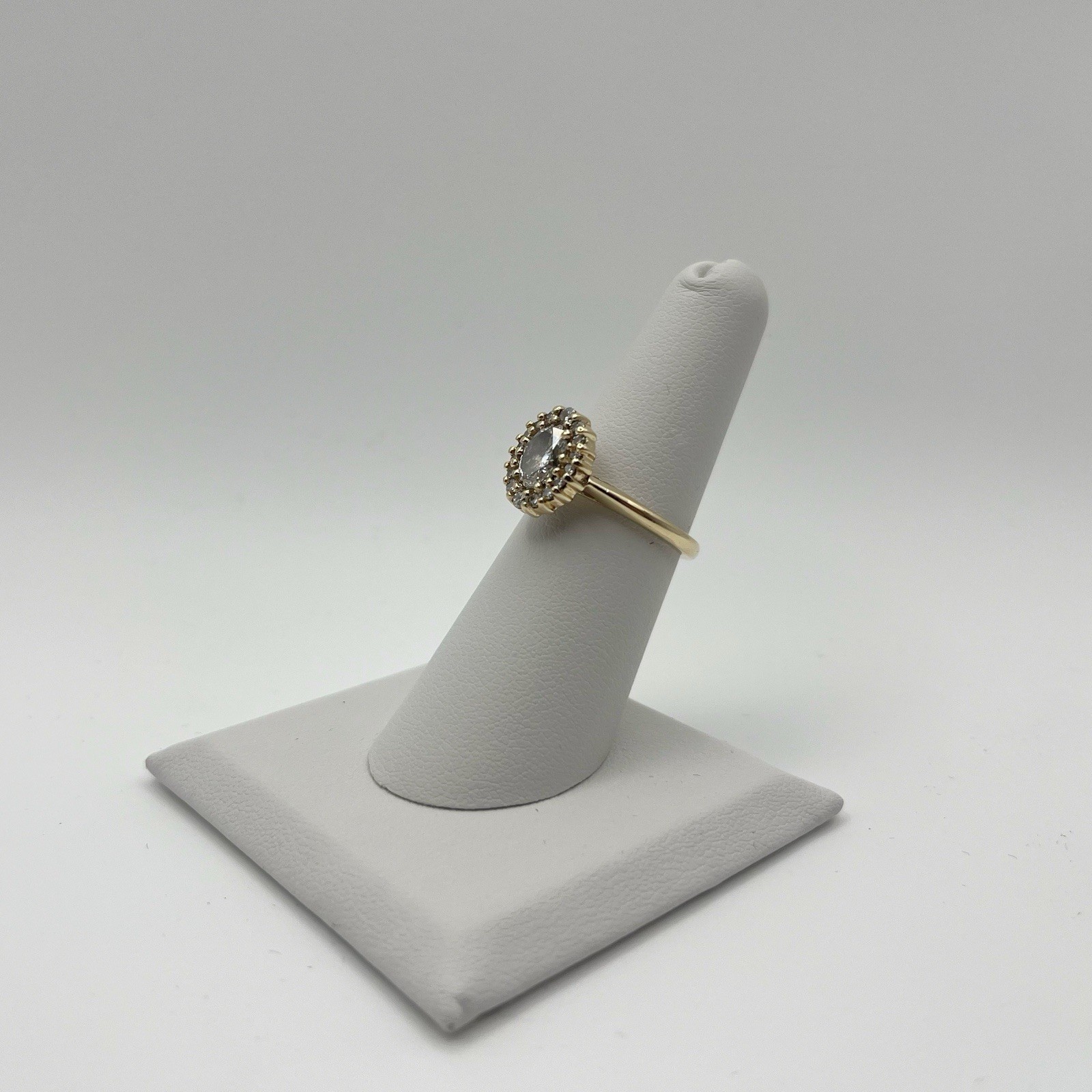 Oval Diamond Halo Engagement Ring 14K Gold Sz 6 GIA Natural 0.82ct D/SI1