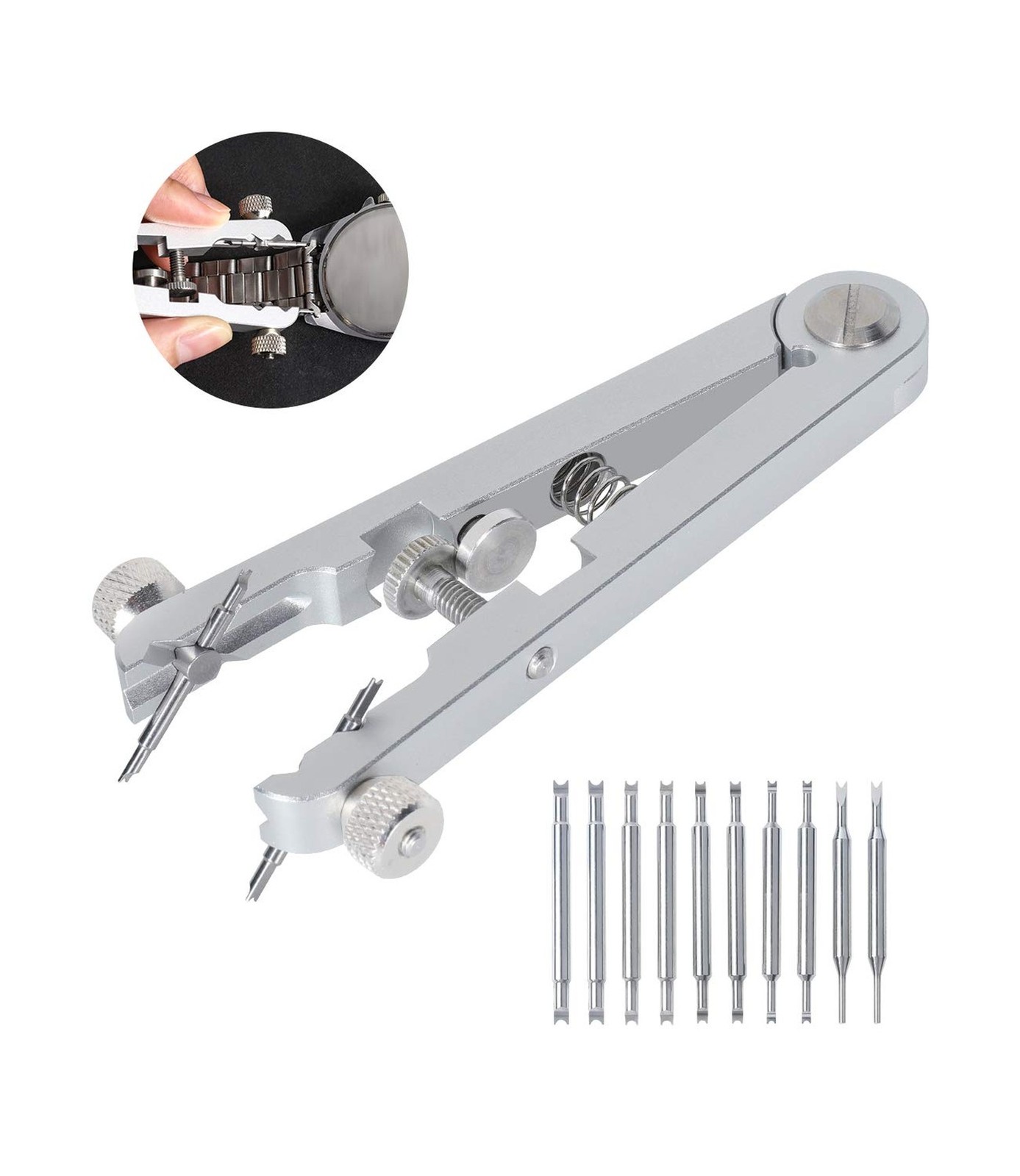 Freejoy Watch Spring Bar Plier Tool Set with Durable 10 Tips Pins, 6825 Sprin…