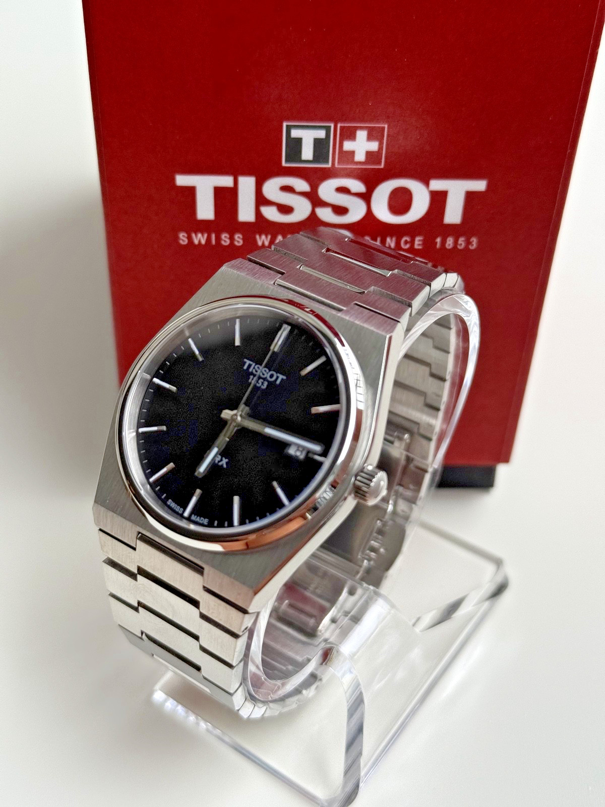 New Tissot PRX Black Dial Quartz 40mm Mens Watch T1374101105100