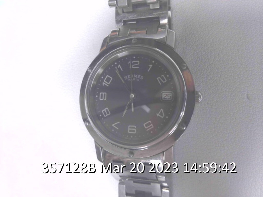 Hermes Clipper CL6. 710 black dial men’s stainless steel watch