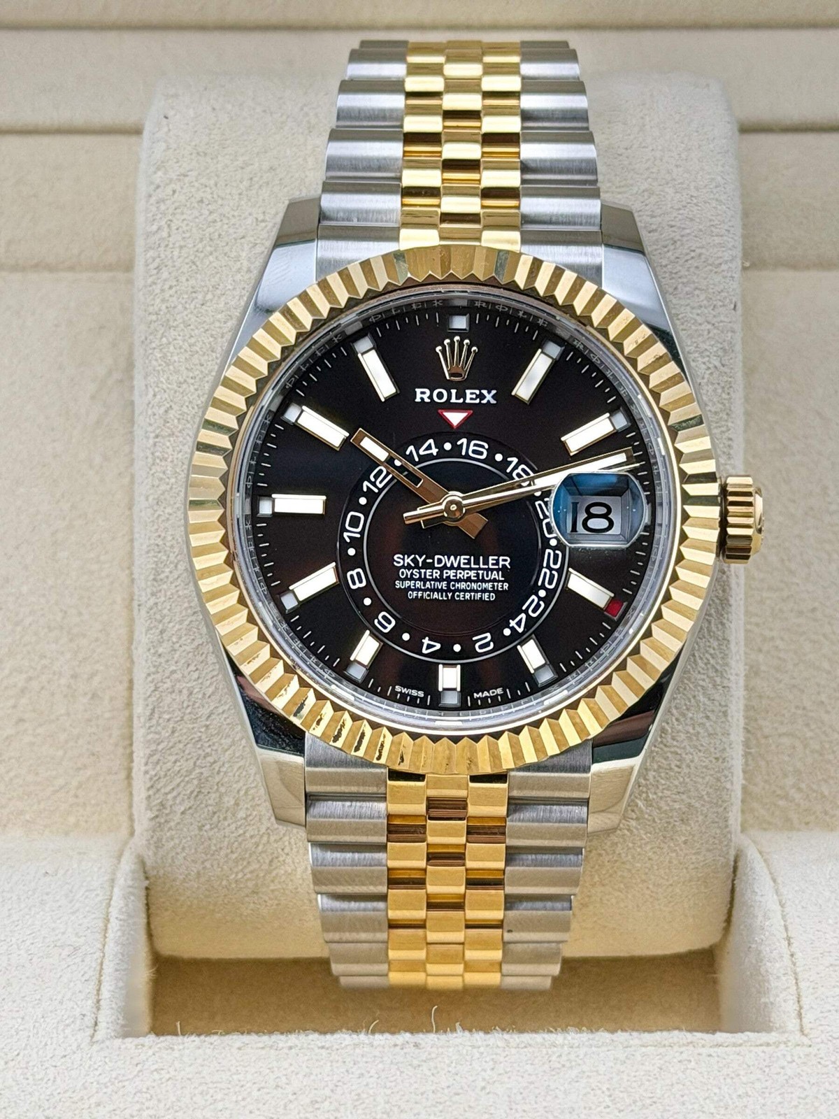 2021 Rolex Sky-Dweller Black Dial 326933 42mm 18K Yellow Gold and Stainless Stee