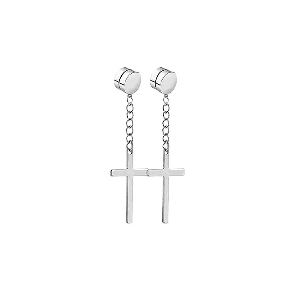 10 Pairs Magnetic Earrings Round Zircon Leaf Design Steel No Piercing Men