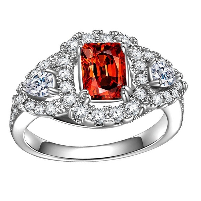2.58 Ct CZ Party Anniversary Ring Silver Plated Cocktail Birthday Gifts Ring