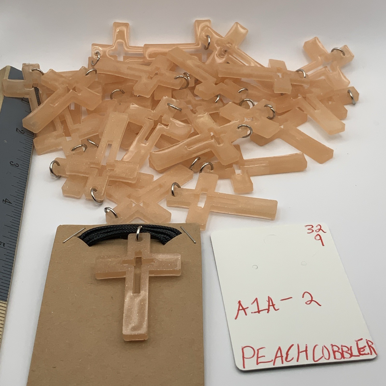 House Of David Handmade Cross Necklace Peach Cobbler Bulk Available