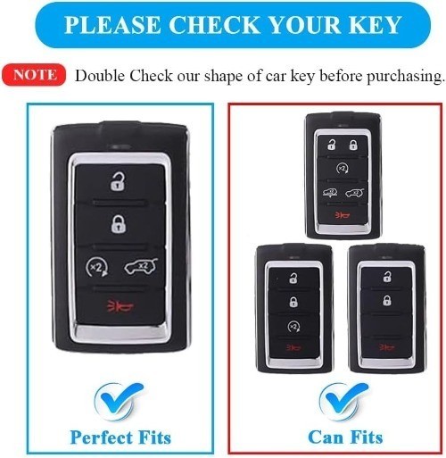 Key Fob Cover with Keychain, Car Key Case Shell Protection 5 Butt Color: Black