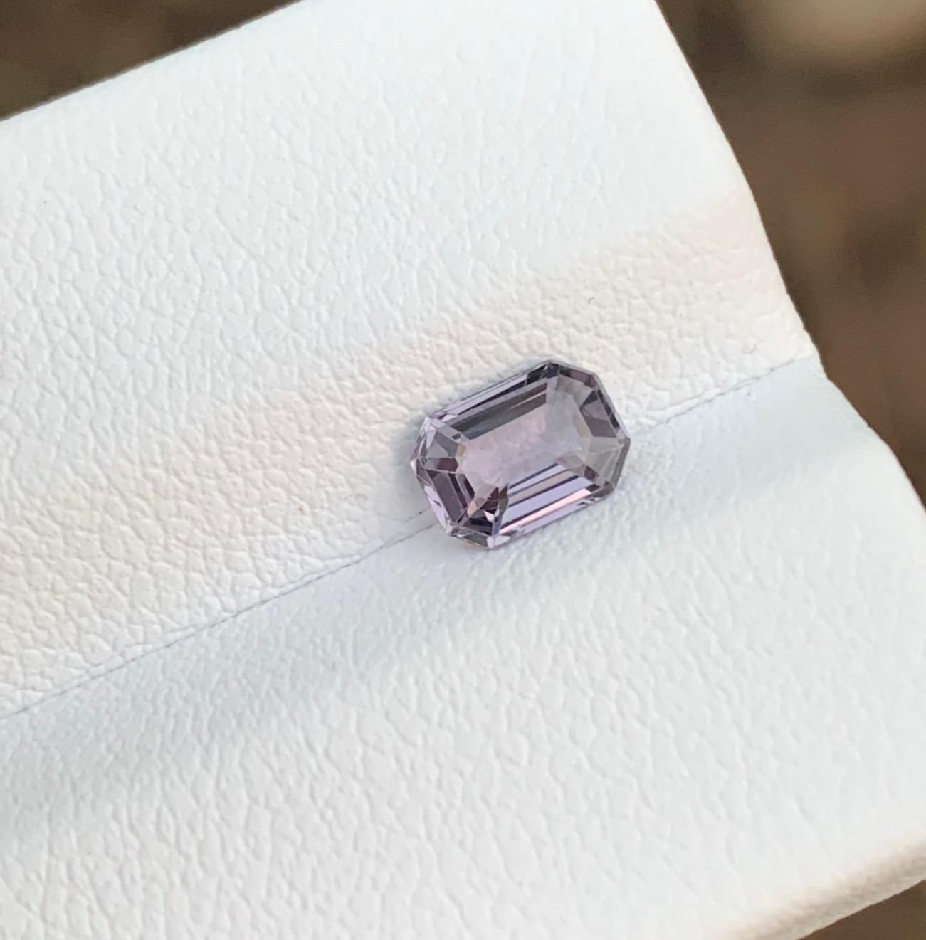 Natural Burma Spinel – 0.870ct Lavander Color – 7mm Emerald Cut – Loose Gemstone