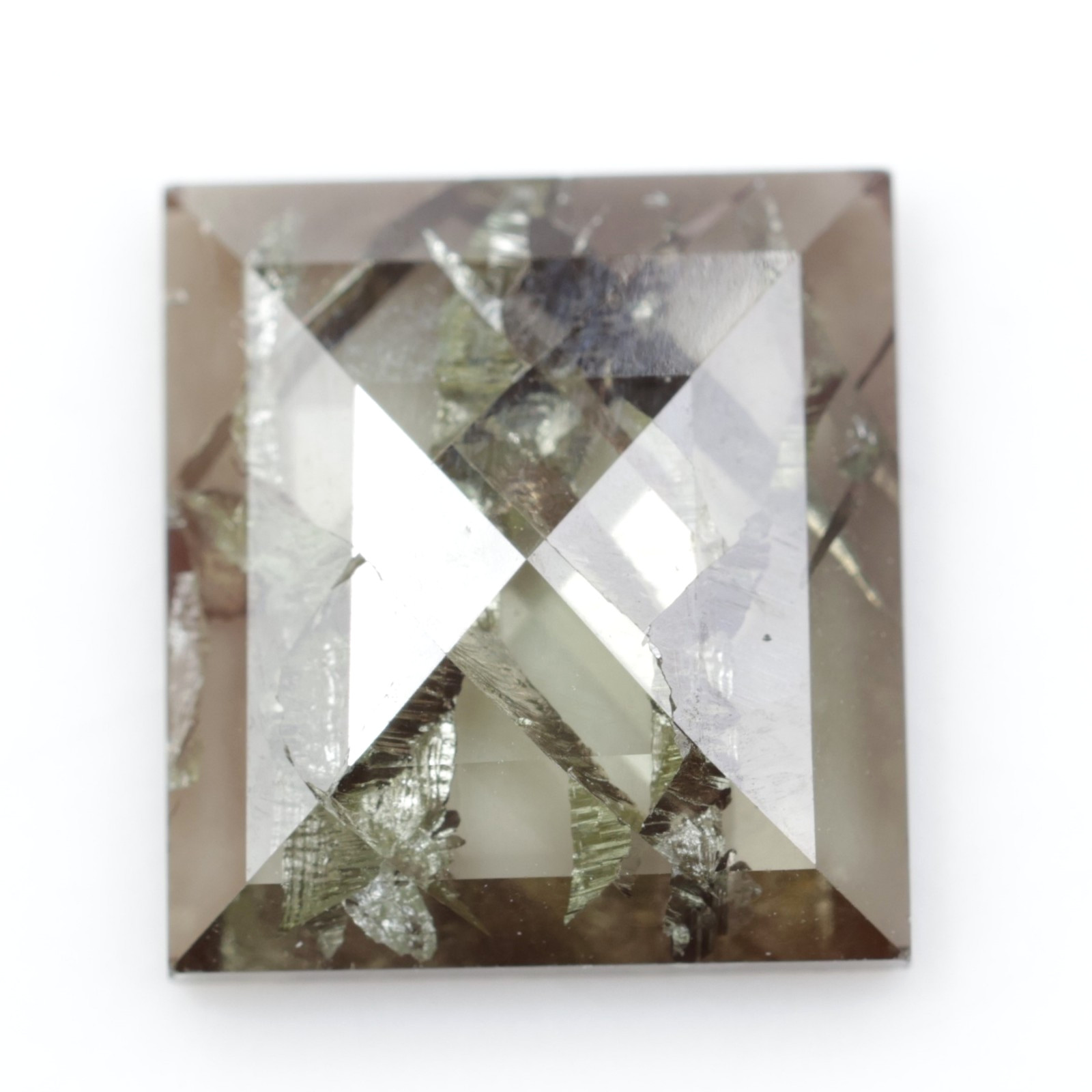 2.69Ct Square Cut Diamond Greenish-Grey Colored Diamond Use For Engagement Ring