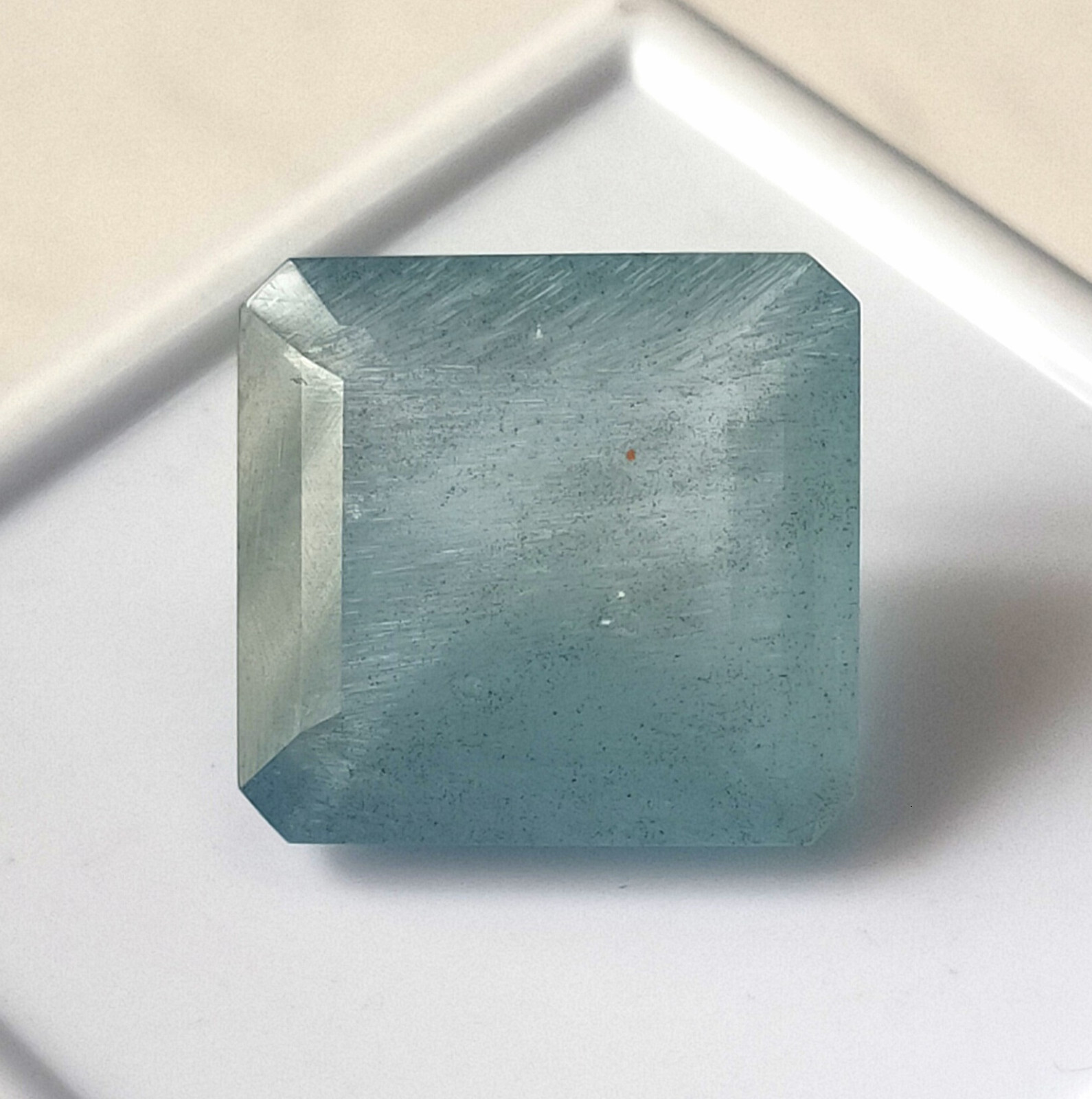 12.60 Carat Natural Blue Aquamarine 15.5X14.7 mm Octagon Cut Faceted Loose Stone