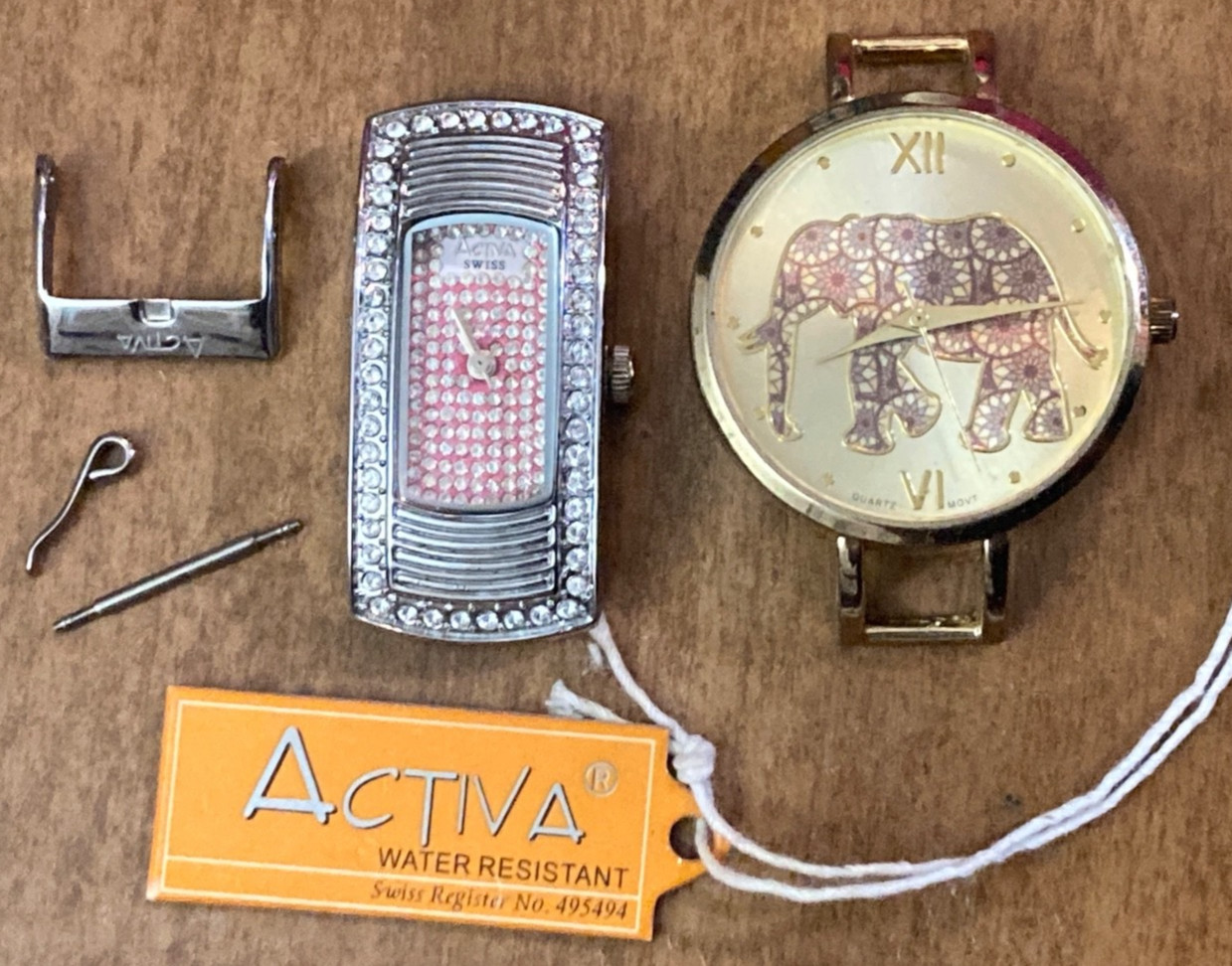Women’s Watch Lot Swiss Activa/Mandala Elephant Both Run New Batteries #127