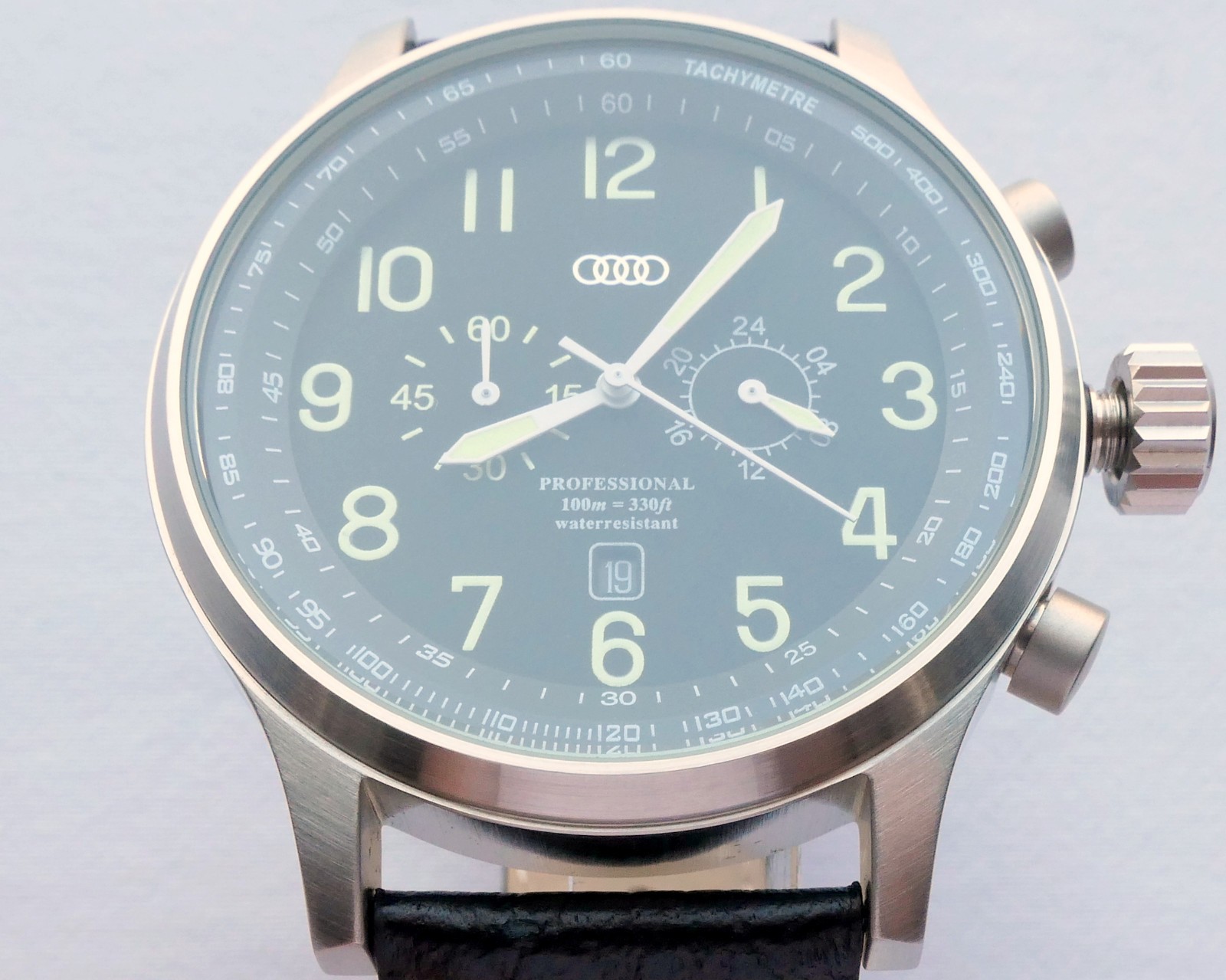 Audi RS S Motorsport Racing Pilot Car Accessory Driver Sport Chronograph Watch