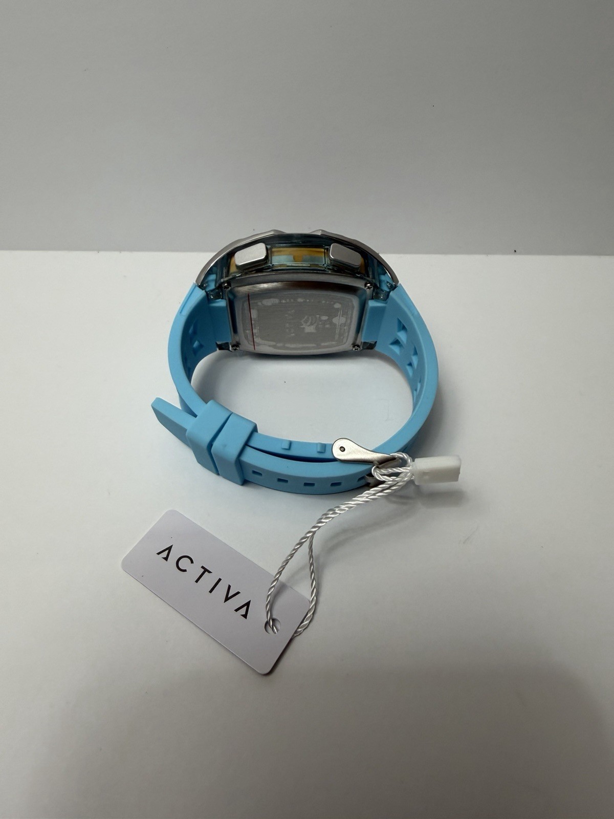 Activa ACW8130 Digital Quartz Sport Square Alarm Chrono Blue Silicone WR30m Box