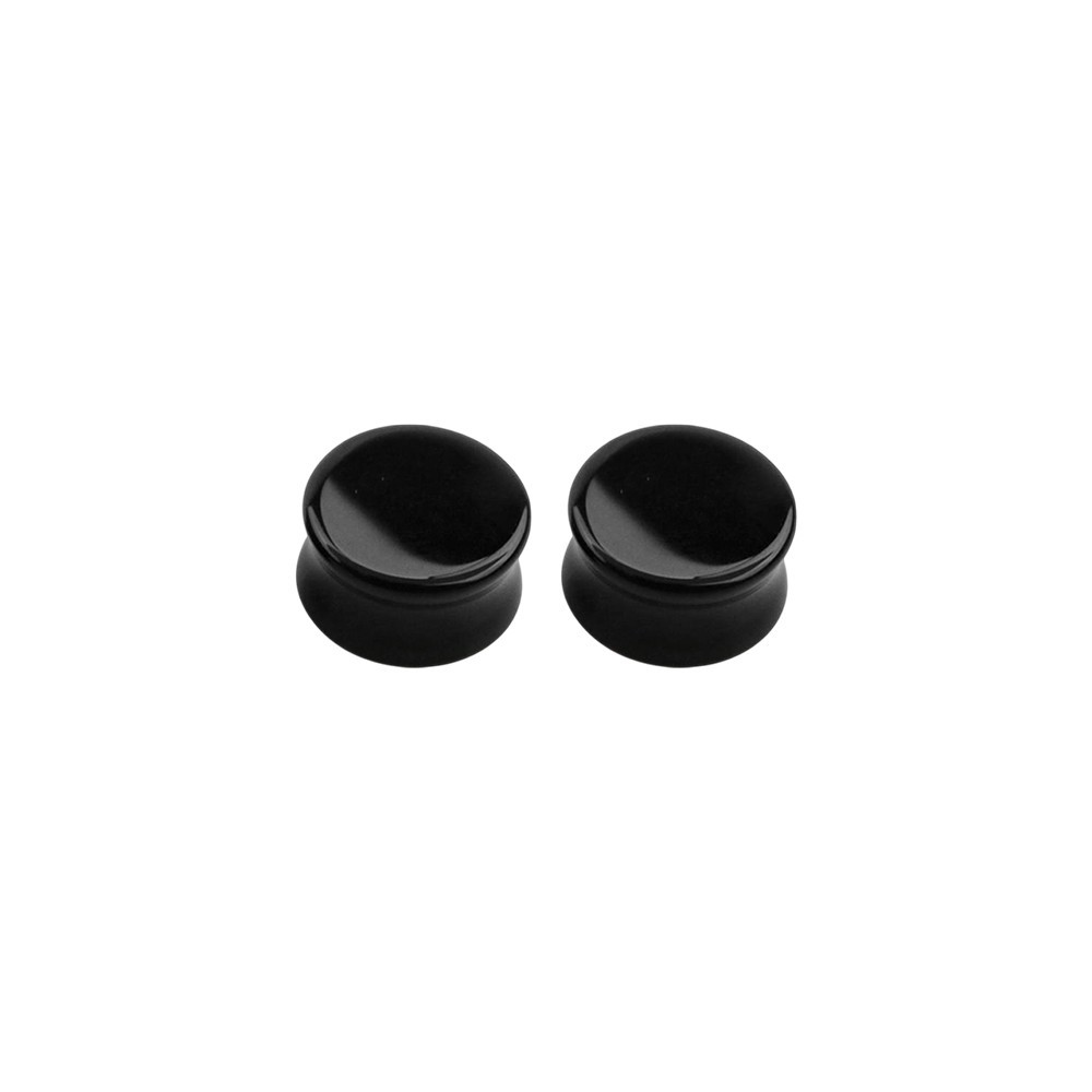 Onyx Stone Double Flare Concave Tunnels Ear Gauges Plugs Expanders Piercing