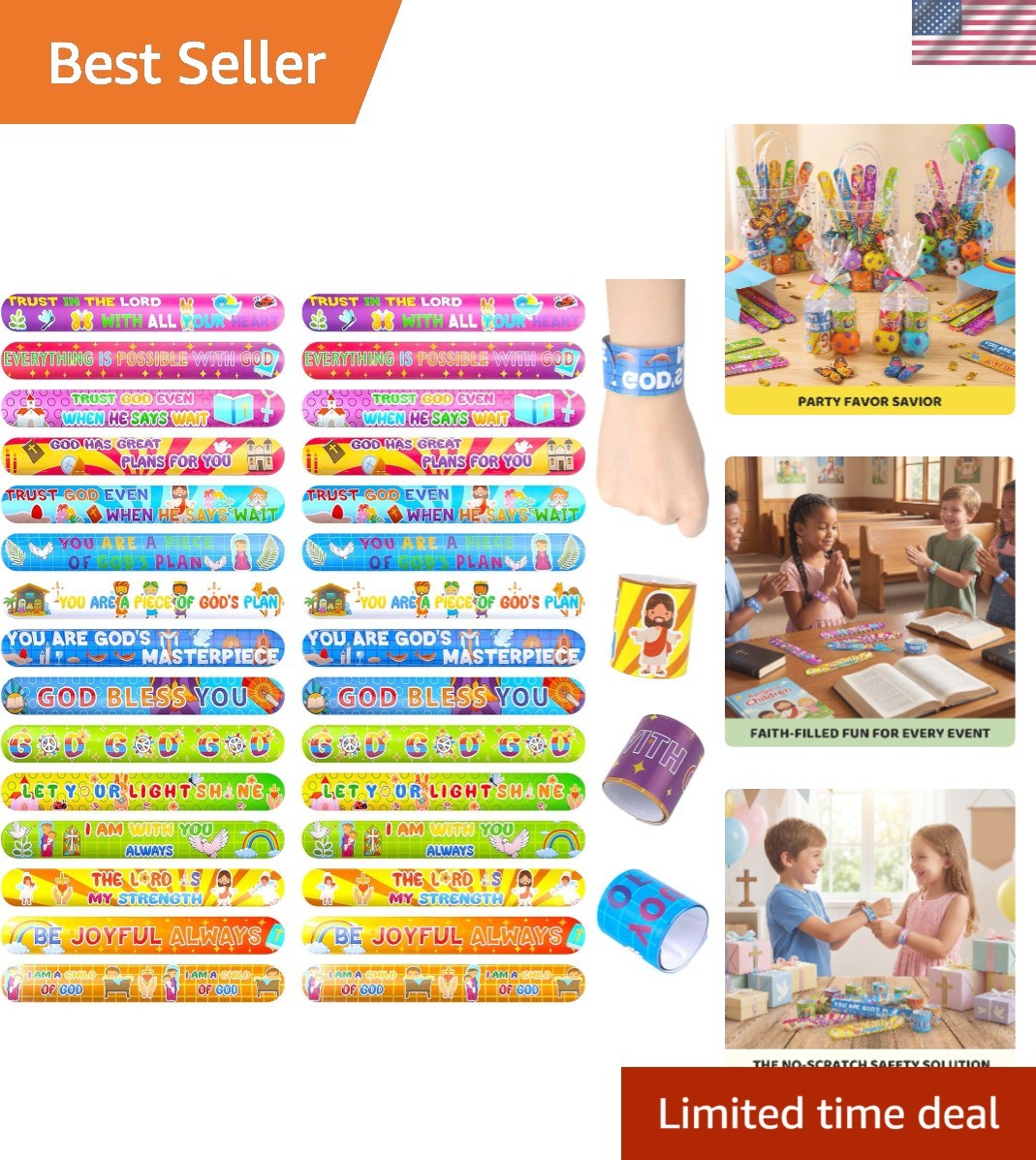 Colorful Christian Slap Bracelets – 48PCS Bible Verse Wristbands for All Ages