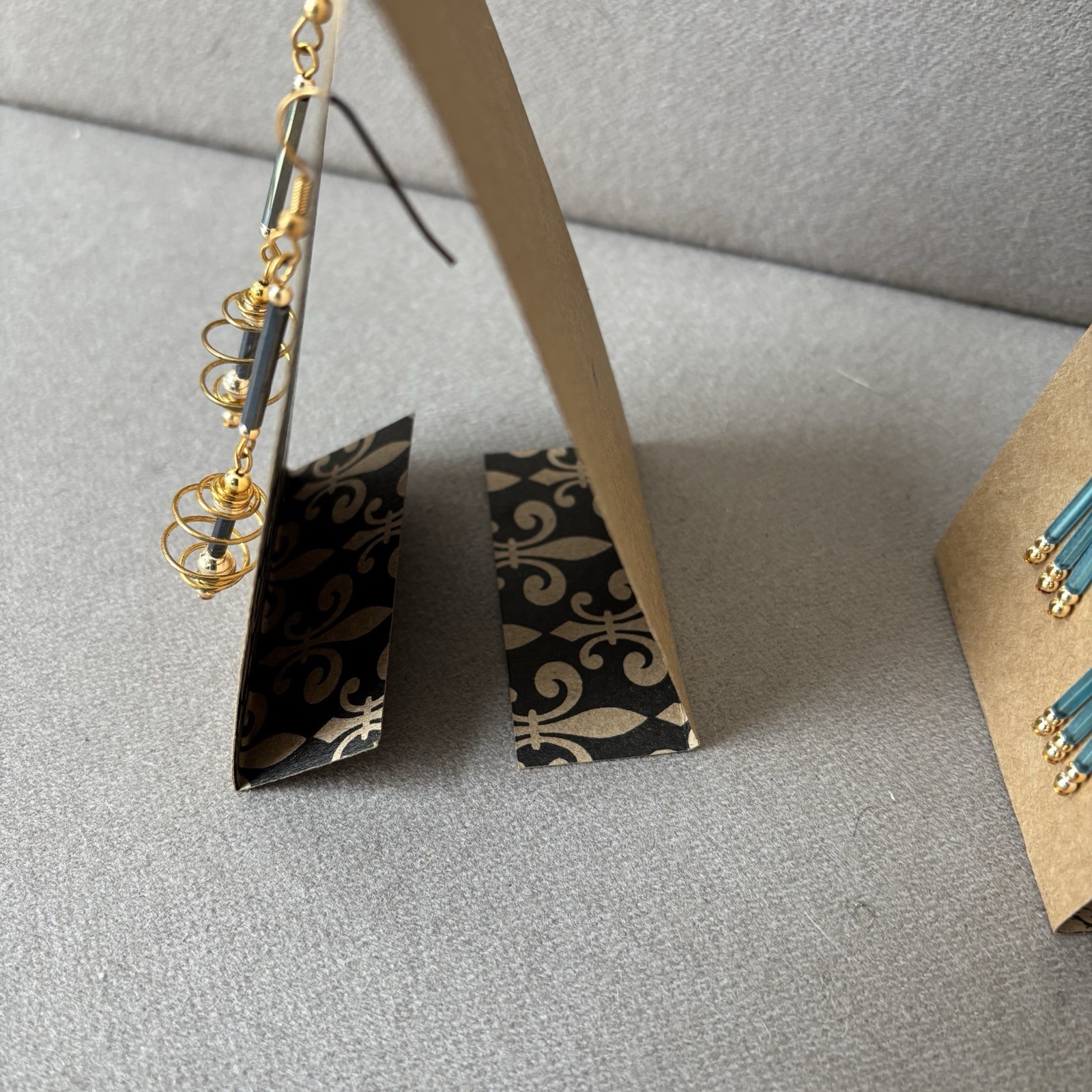 4 pair of Handmade Earrings Made With Glass Beads And Gold Plated Findings