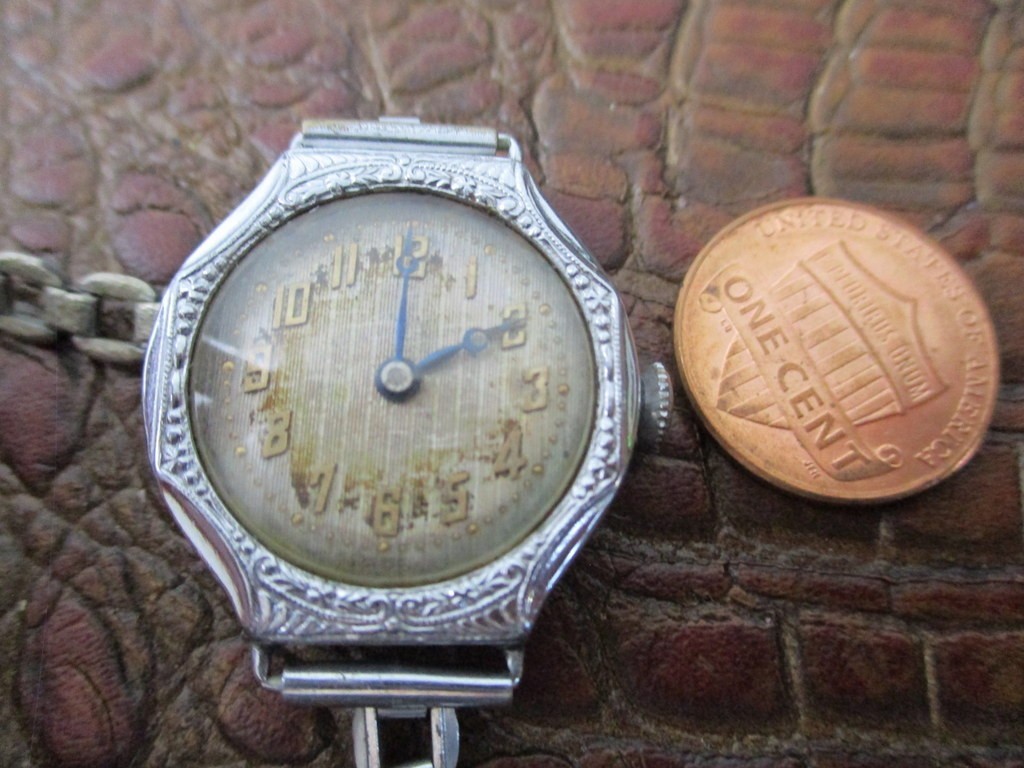 Vintage 1920s SLEDA Swiss Art Deco Watch – 6J 2 Adj – 14K RGP White Gold Case
