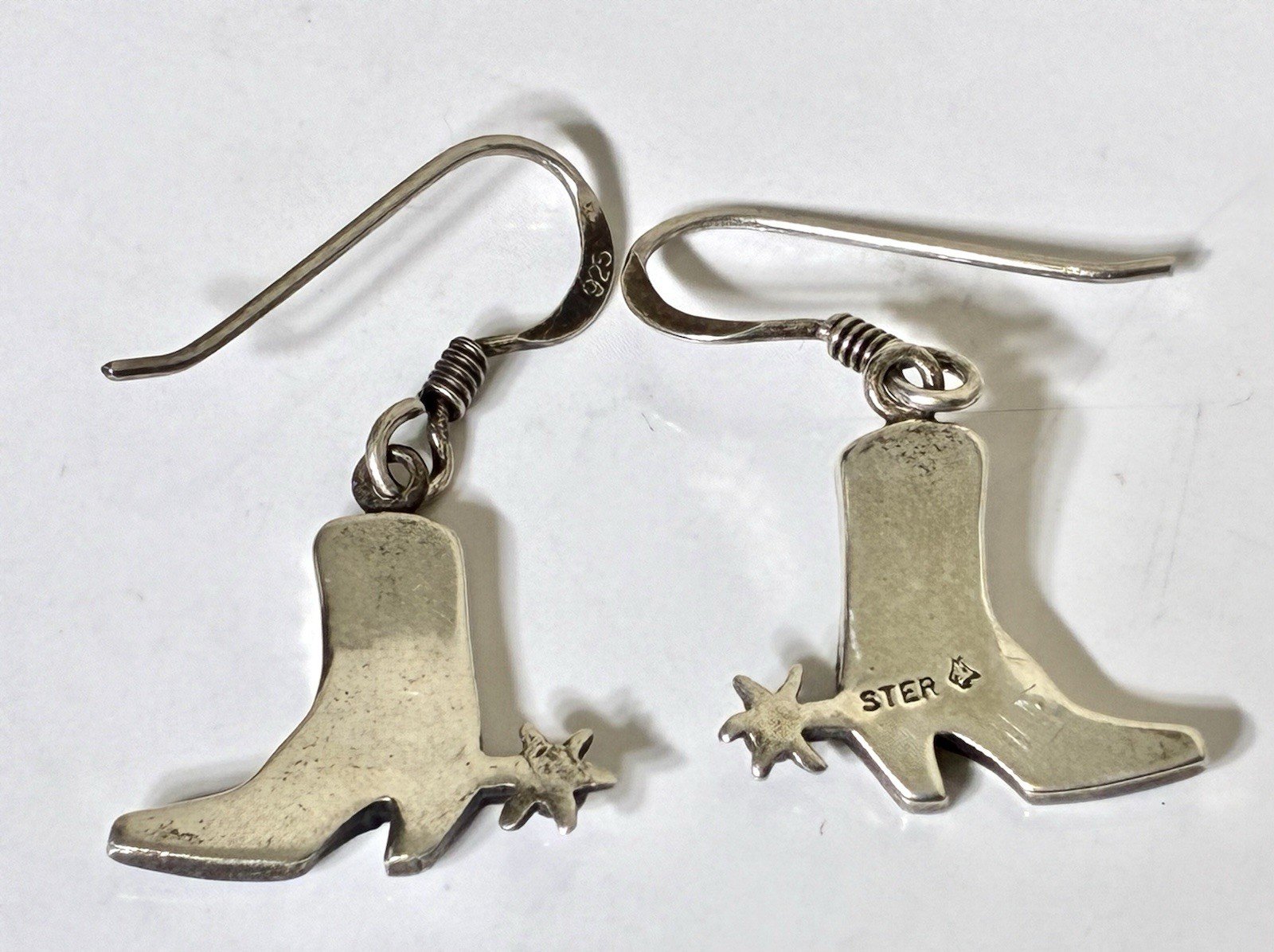 Western Spurs Boots Earrings 925 Sterling Silver Jewelry for Cowgirl Vintage