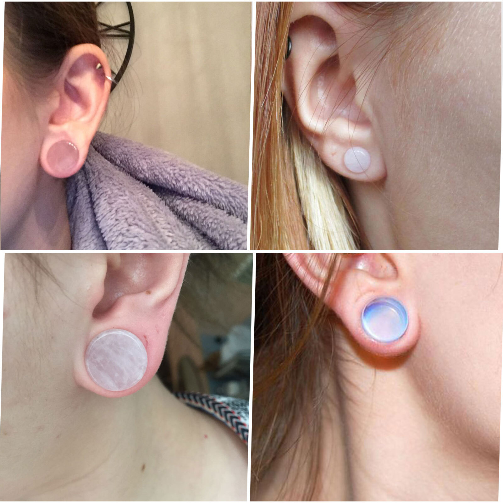 Ear Gauges Organic Stone Ear Plugs Tunnels 2 G, 0G,00G,12,14,16,19,22,25MM US
