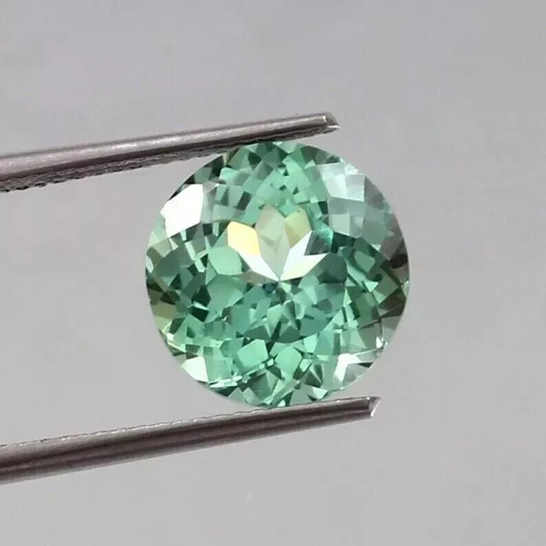 Natural 8.40 Ct Green Montana Sapphire Round Cut CERTIFIED Loose Gemstone+ Gift