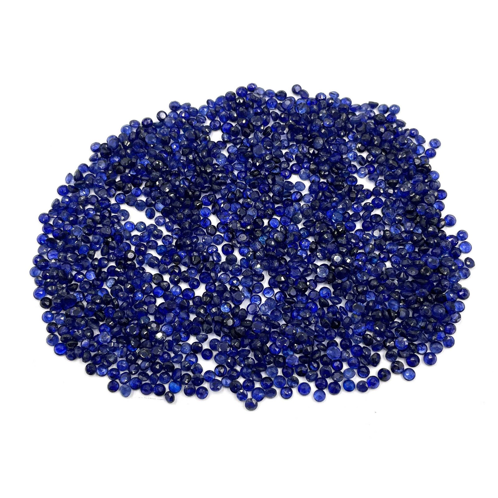 Fissure Filled Blue Sapphire Round Cut 2.5 MM Lot 50 Pcs