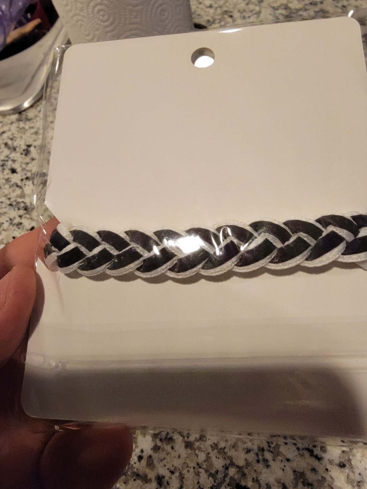 Brand New Ionic Energy Iridescent Black Reflective Braided Shoelace Bracelet