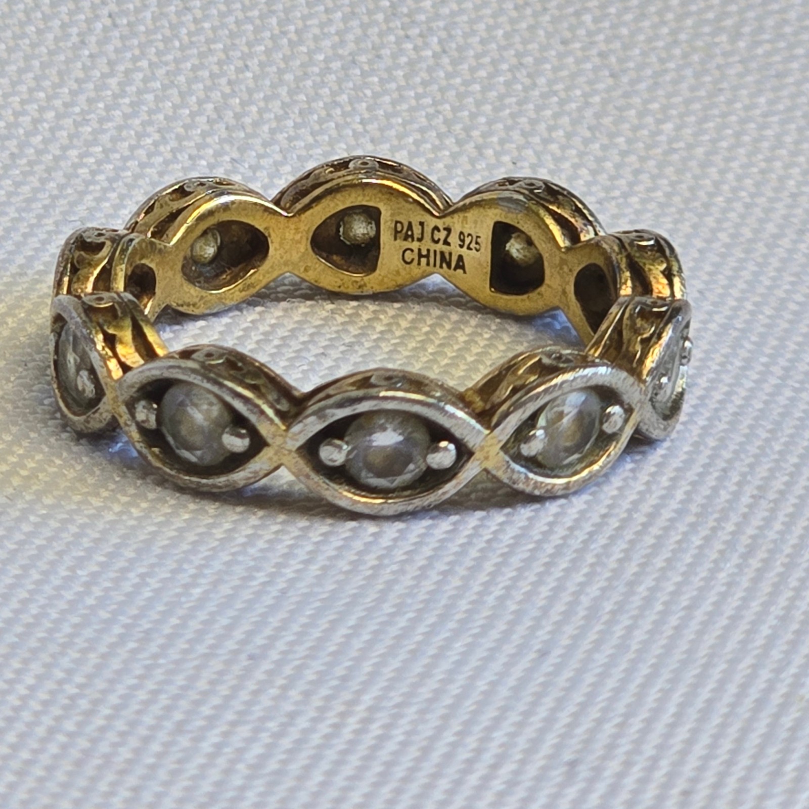 Sterling Silver Ring 4.48g Fine Jewelry Size 7 Band Cubic Zirconia *READ*