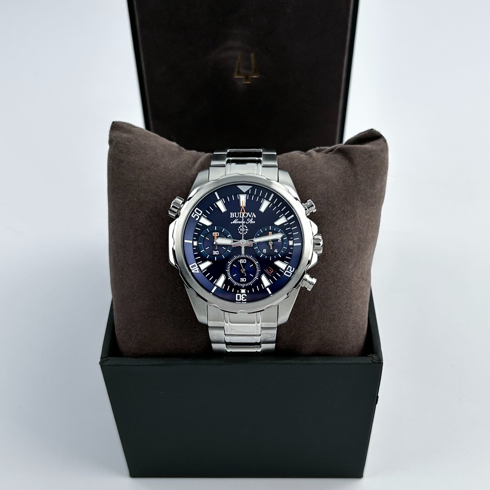 Bulova Classic Marine Star Blue Dial Chronograph 96B256 Men’s Quartz Watch