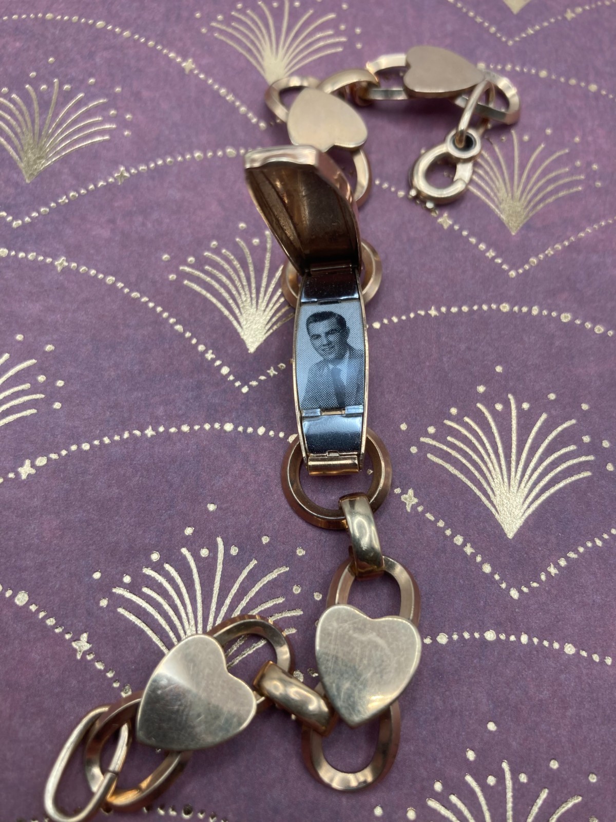 VINTAGE! 1/20 Gold Filled Sweet HEART Bracelet & SB Earrings (w/ Photo!)