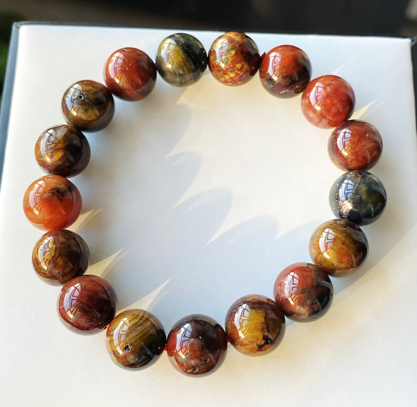11.8mm Natural Color Pietersite Namibia Gemstone Beads Bracelet 1329
