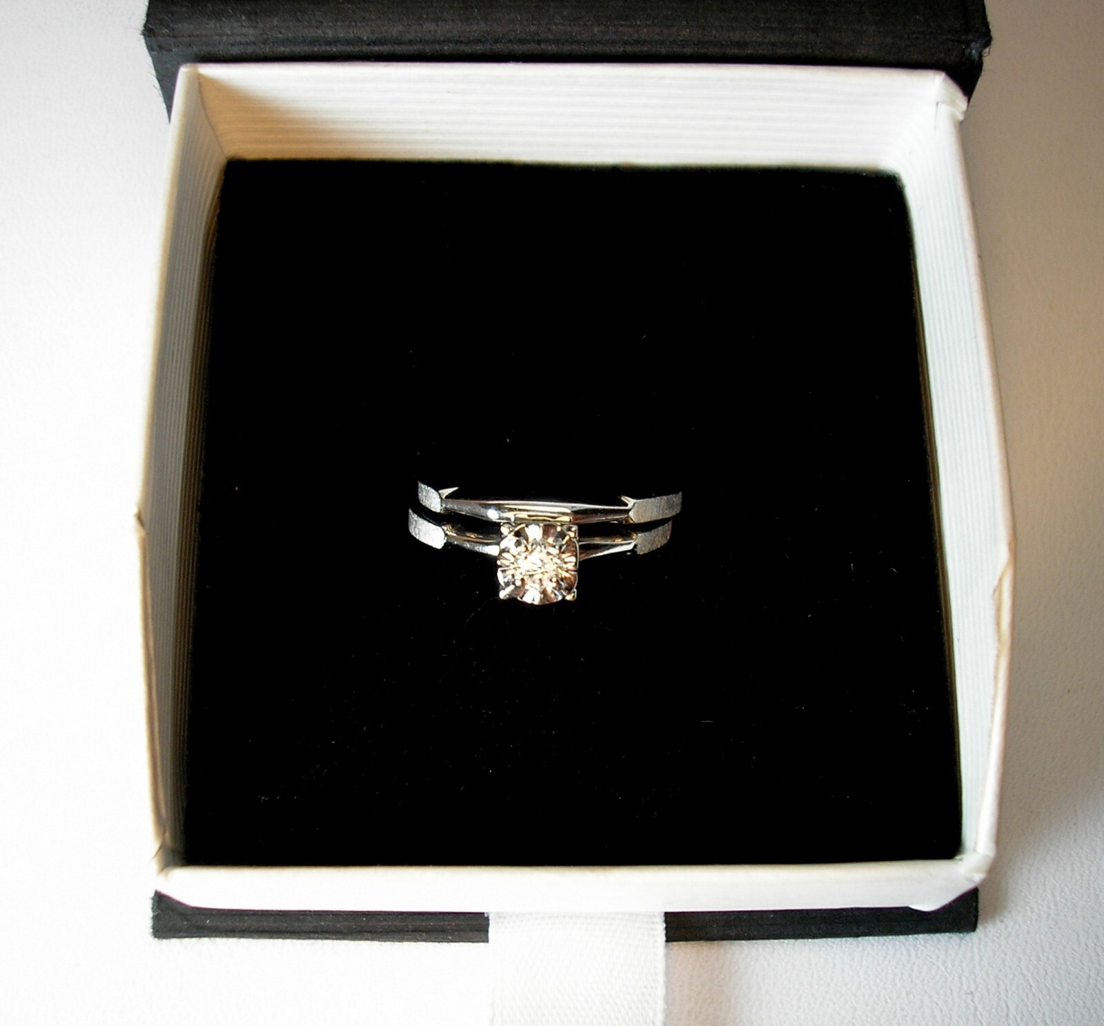 0.11 ct Natural Diamond F/SI-3 14K White Gold Wedding Ring Set Was $795 Video