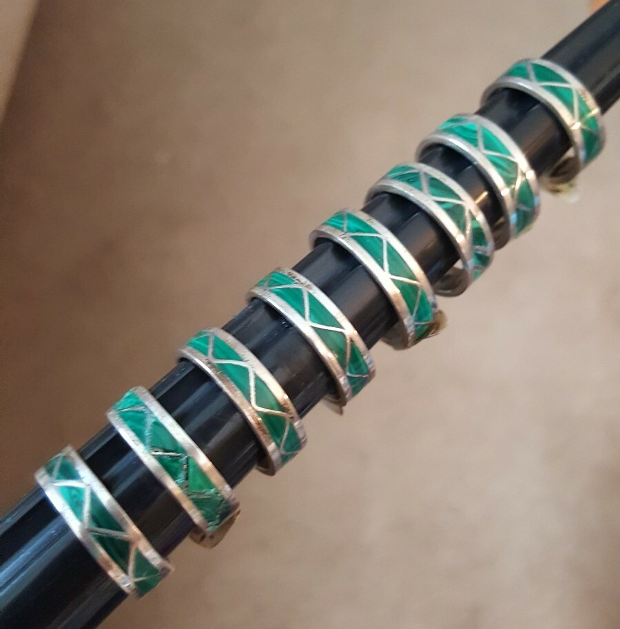 Native American Navajo Malachite Ring Band Sterling Sizes 6 1/2 to 9 3/4