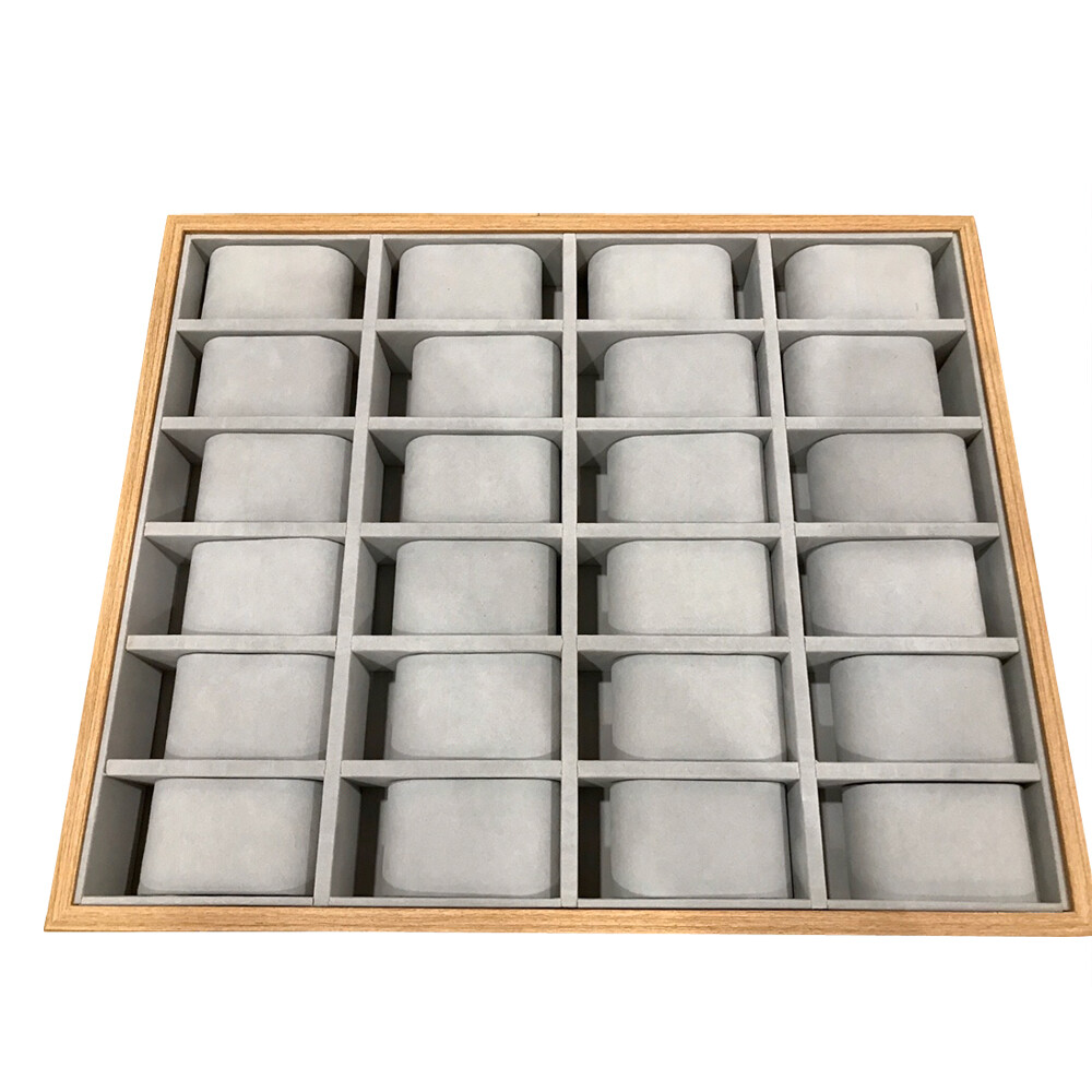 24 Slots Wood Watch Box Jewelry Storage Case Organizer Display Box Holder Tray