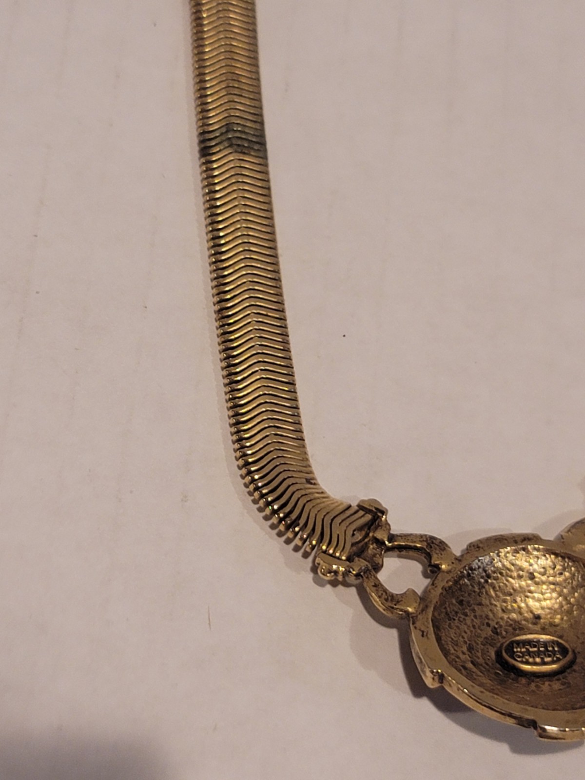 Vintage 1980s Etruscan Revival Collar Necklace Faux Gold