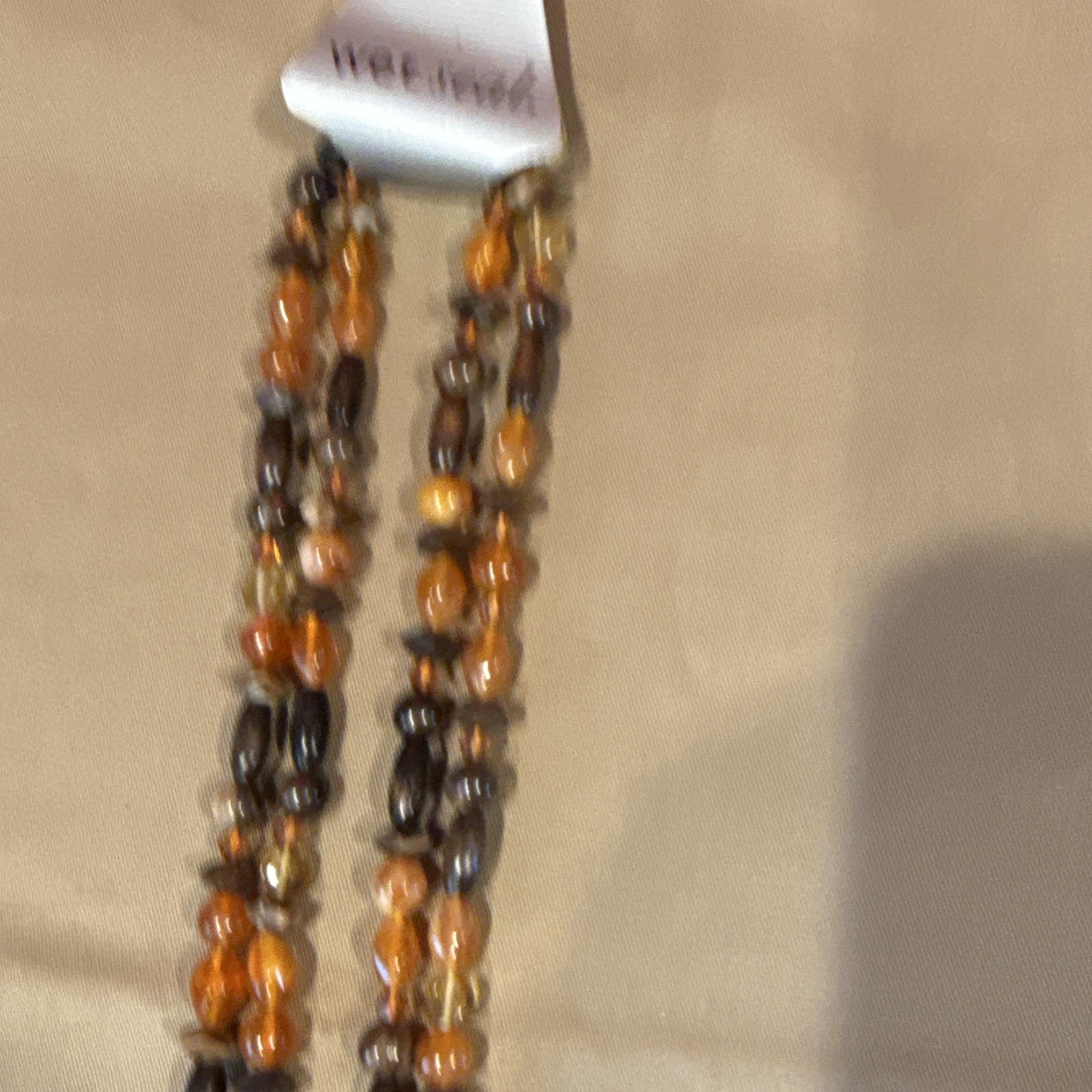 Wet Seal Layered Multi-Strand Plastic Beaded Necklace Brown Orange