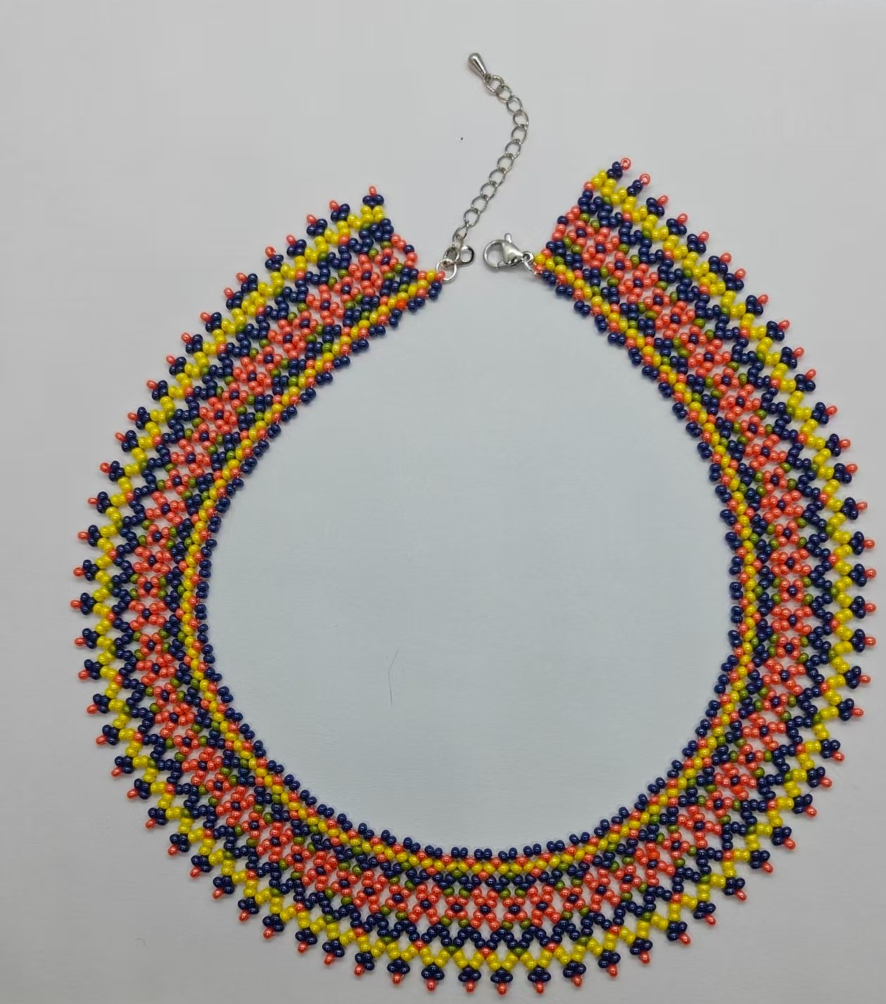 Handmade Miyuki Beaded Tribal Collar Necklace Ethnic Geometric Boho Jewelry