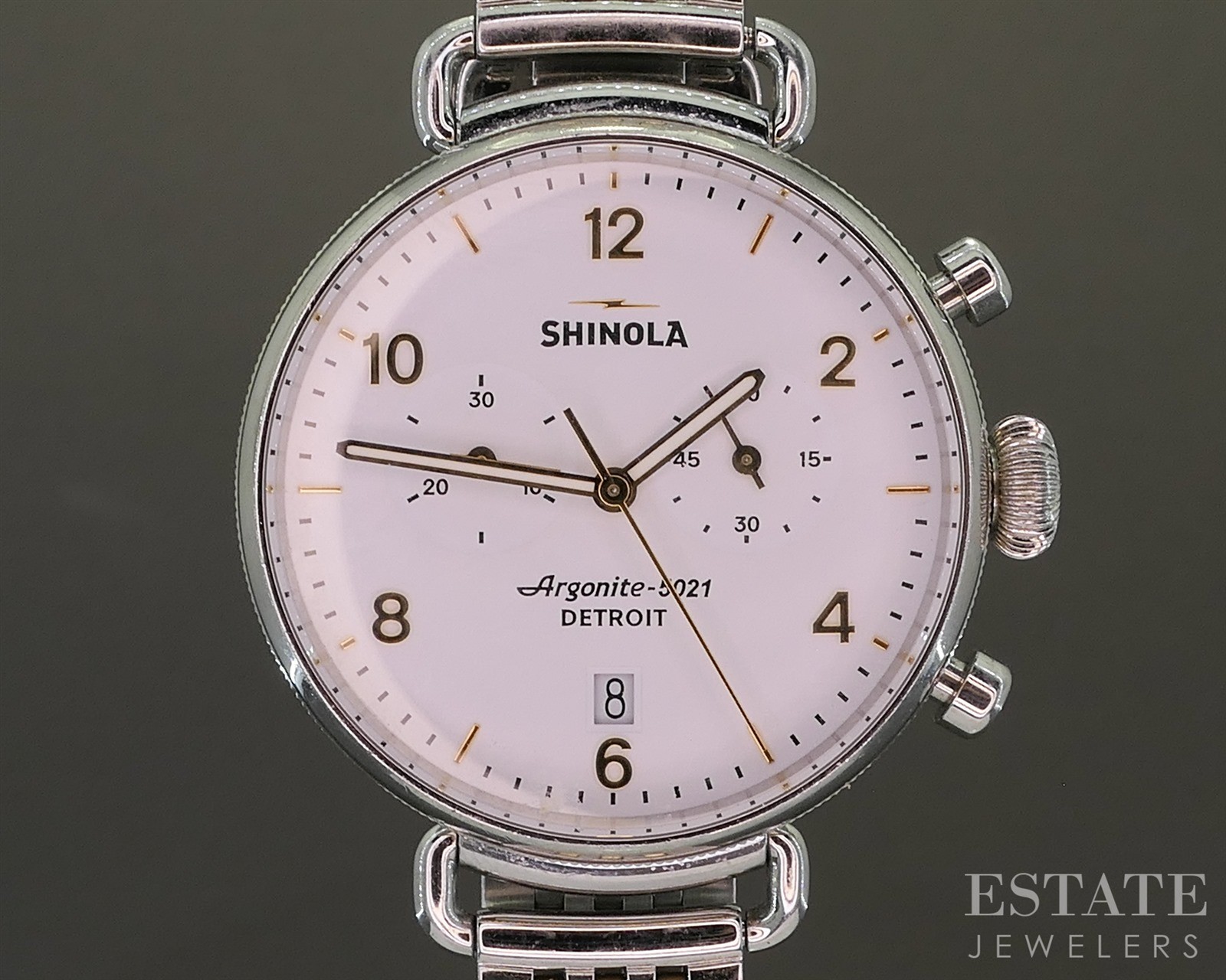 Shinola Runwell Chronograph 37mm Stainless Steel Bracelet Watch p27380