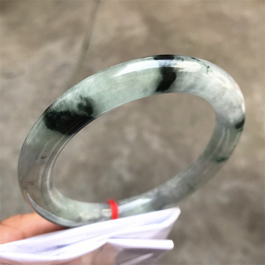 61mm Natural Green Myanmar Jadeite Jade Bracelet Bangle Emerald Jade Bracelet
