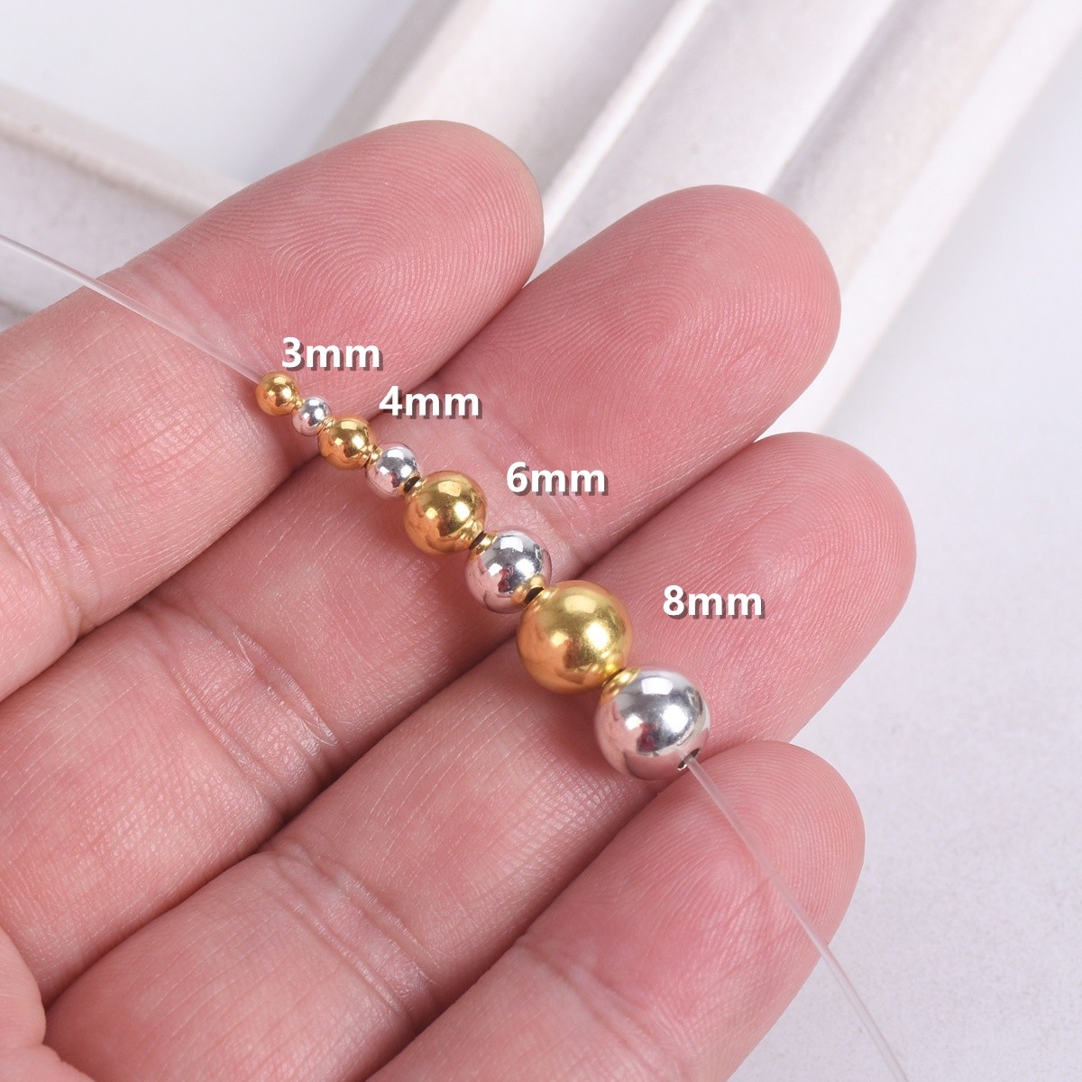 Round 3mm 4mm 6mm 8mm Plated Gold Silver Color Hollow Copper Metal Spacer Beads