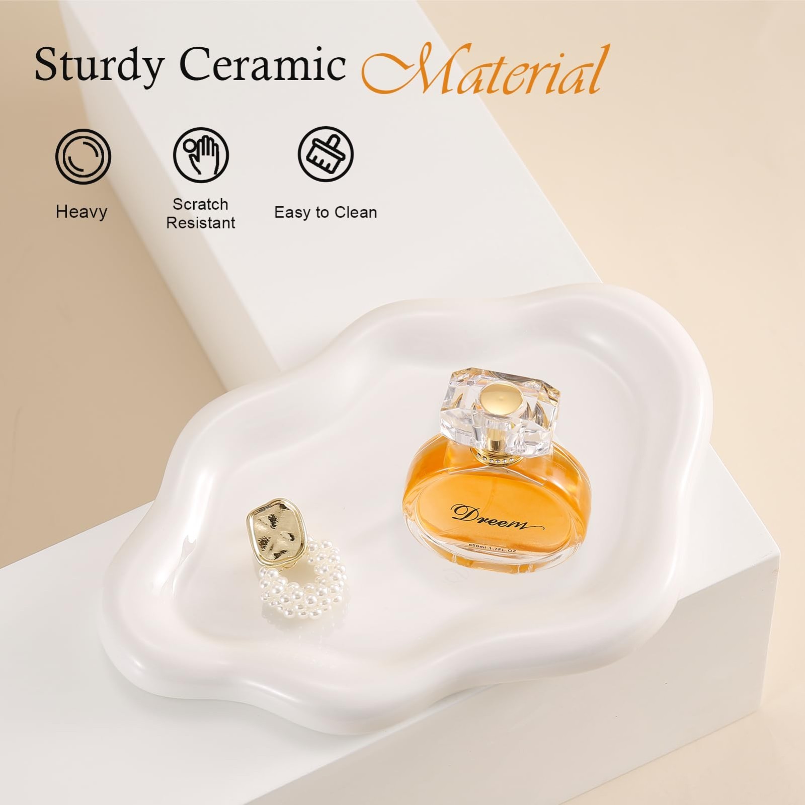 Decorative Cloud Jewelry Tray – Ceramic Trinket Dish, Ring Holder & Key Bowl, Ae