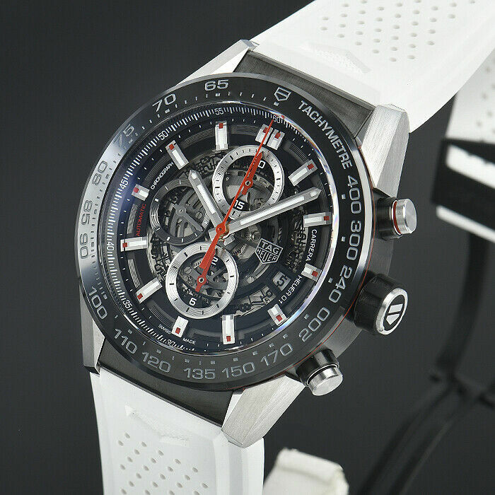 Tag Heuer 01 Carrera Calibre 22mm White Rubber Band Strap CAR2A1Z.FT6051