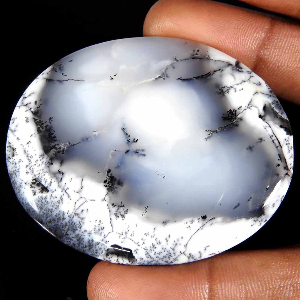 121.05Cts100%Natural Top Dendrite Opal Oval Cabochon Loose Gemstone