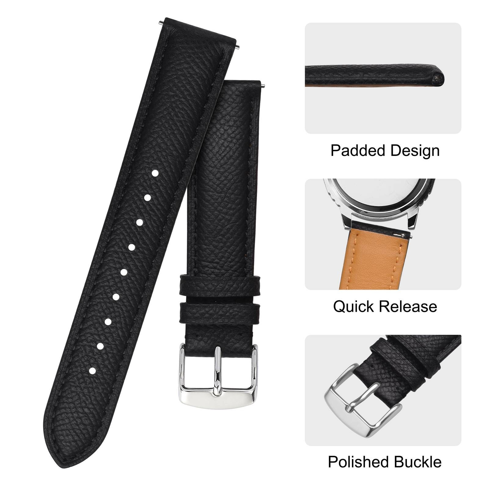 BISONSTRAP Vintage Leather Watch Strap 18mm 20mm 22mm Quick Release Watch Band