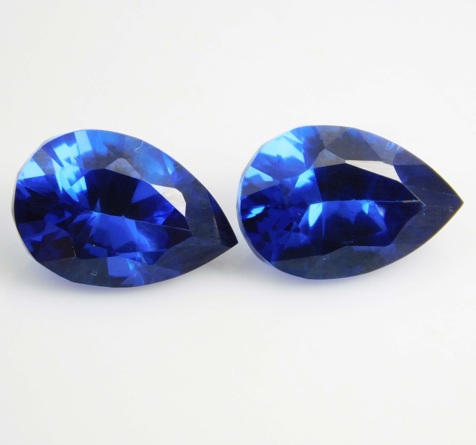 Natural Blue Sapphire 20.00 Ct Pair Certified Pear Cut Loose Gemstone