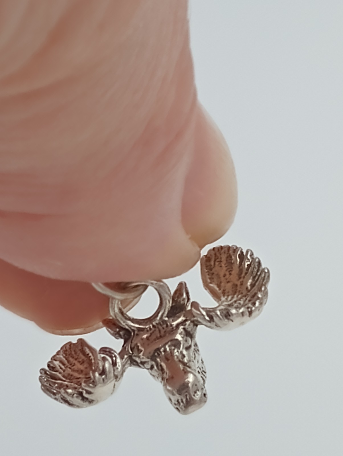 moose charm sterling silver hunting moose horns 3D 925 .925